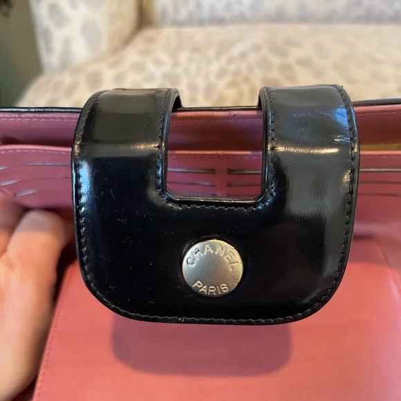 Chanel Choco-bar large leather wristlet wallet